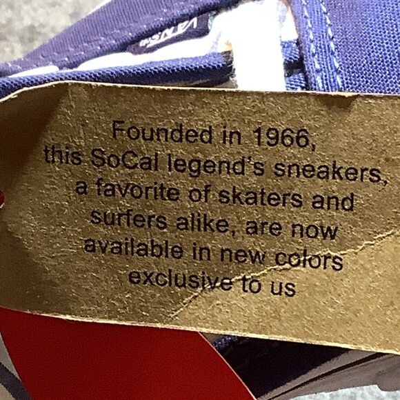 Vans x J. Crew Navy Blue Seersucker Stripe Sneakers Size 10